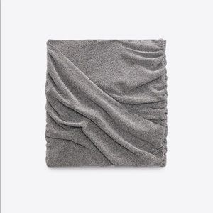 Zara METALLIC THREAD DRAPED MINI SKIRT